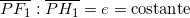 \overline{PF_1}:\overline{PH_1}=e=\text{costante}