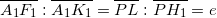 \[\overline{A_1F_1}:\overline{A_1K_1}=\overline{PL}:\overline{PH_1}=e\]