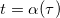 t=\alpha (\tau)