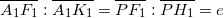 \[\overline{A_1F_1}:\overline{A_1K_1}=\overline{PF_1}:\overline{PH_1}=e\]