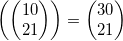 \left( \left( \begin{matrix}10 \\21 \\\end{matrix} \right) \right)=\left( \begin{matrix}30 \\21 \\\end{matrix} \right)