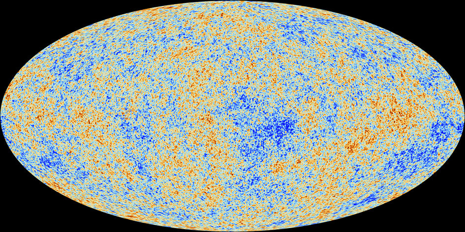 The anisotropies of the Cosmic microwave background (CMB) as observed by Planck. The CMB is a snapshot of the oldest light in our Universe, imprinted on the sky when the Universe was just 380 000 years old. It shows tiny temperature fluctuations that correspond to regions of slightly different densities, representing the seeds of all future structure: the stars and galaxies of today. (Credits: ESA and the Planck Collaboration)